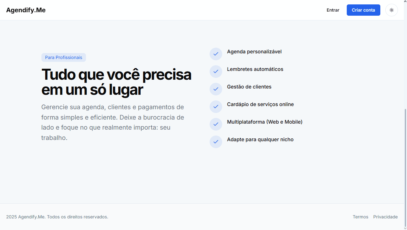 Agendify — Plataforma de Agendamentos