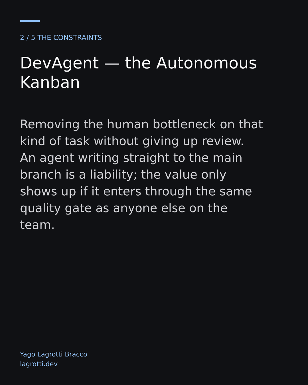 DevAgent — the Autonomous Kanban — slide 2/5