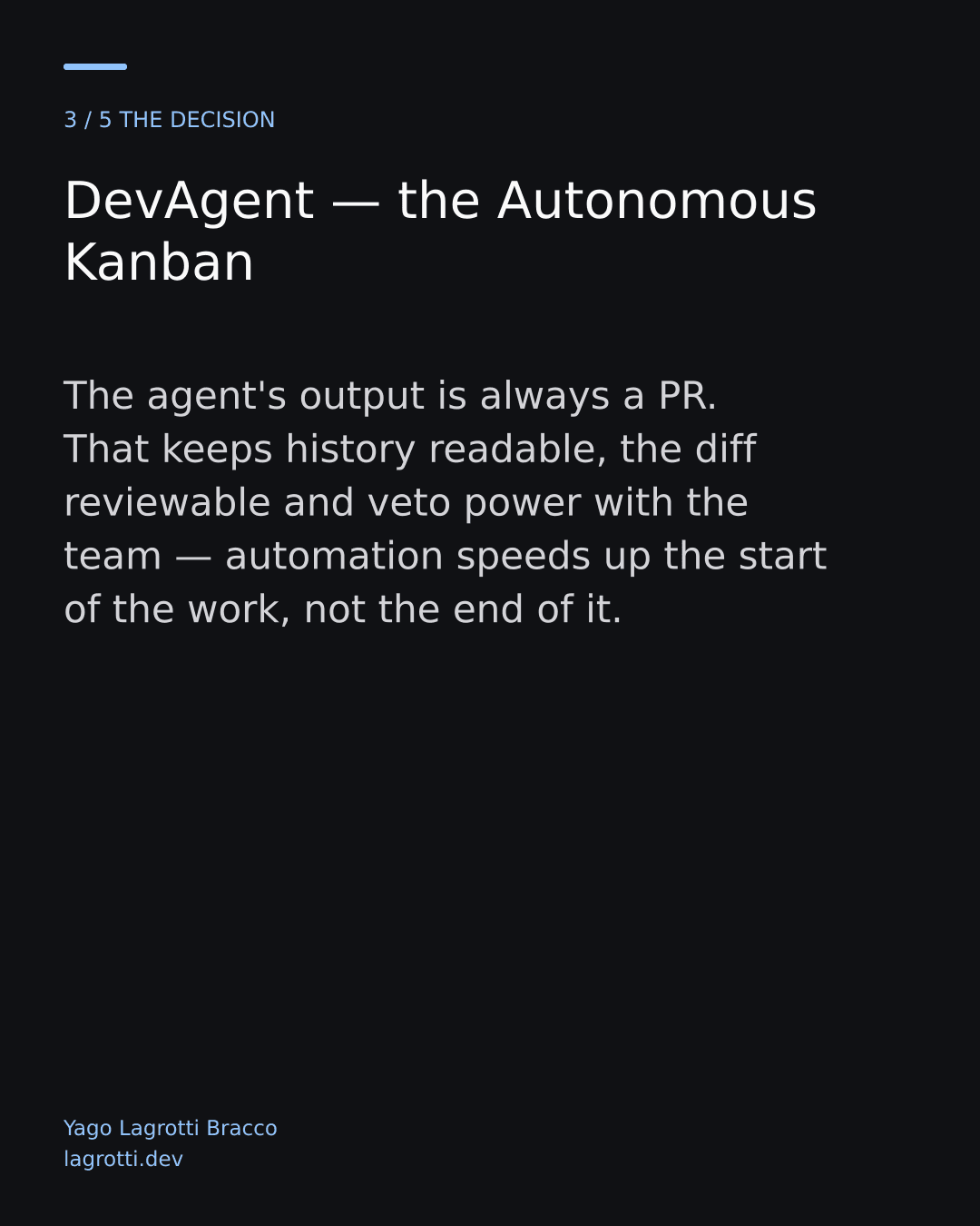 DevAgent — the Autonomous Kanban — slide 3/5
