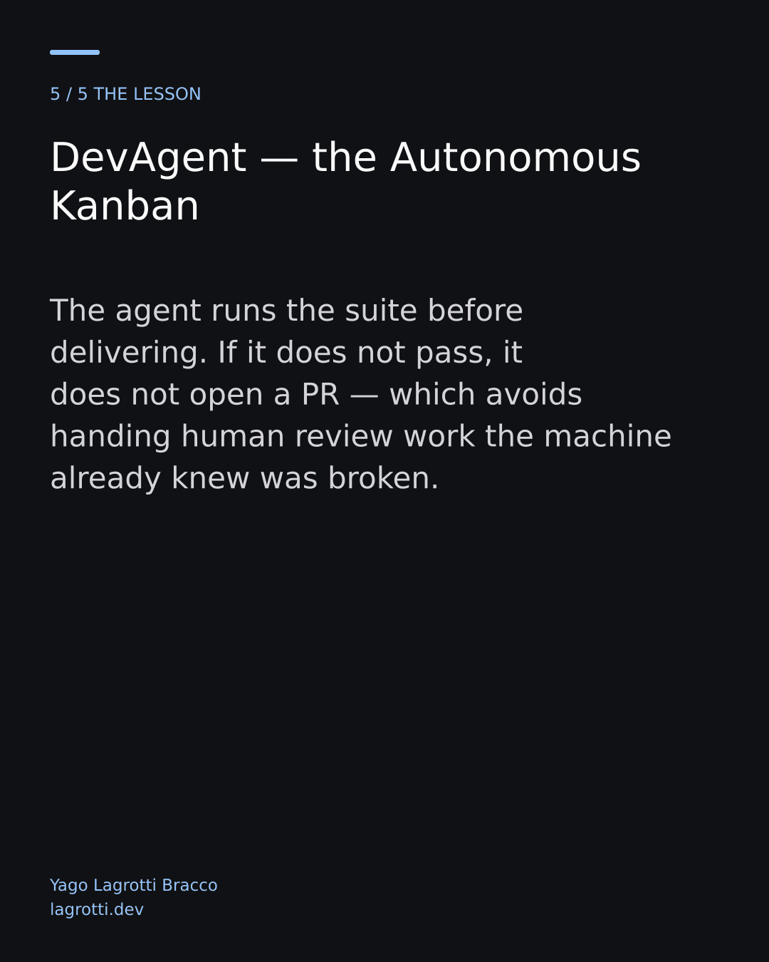 DevAgent — the Autonomous Kanban — slide 5/5
