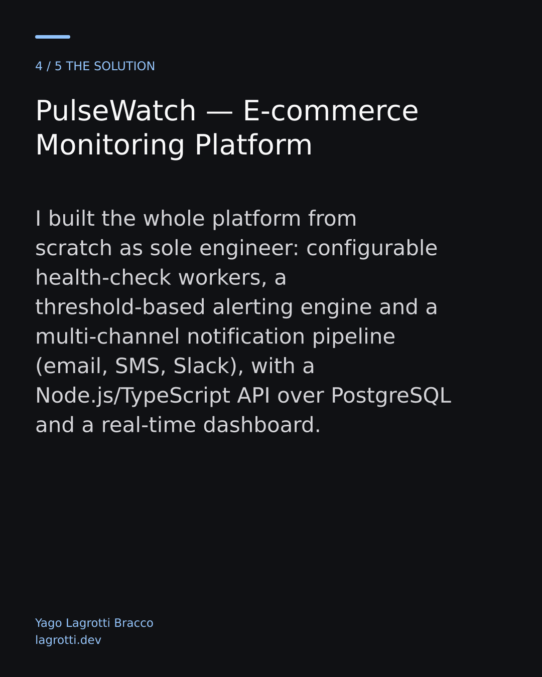 PulseWatch — E-commerce Monitoring Platform — slide 4/5