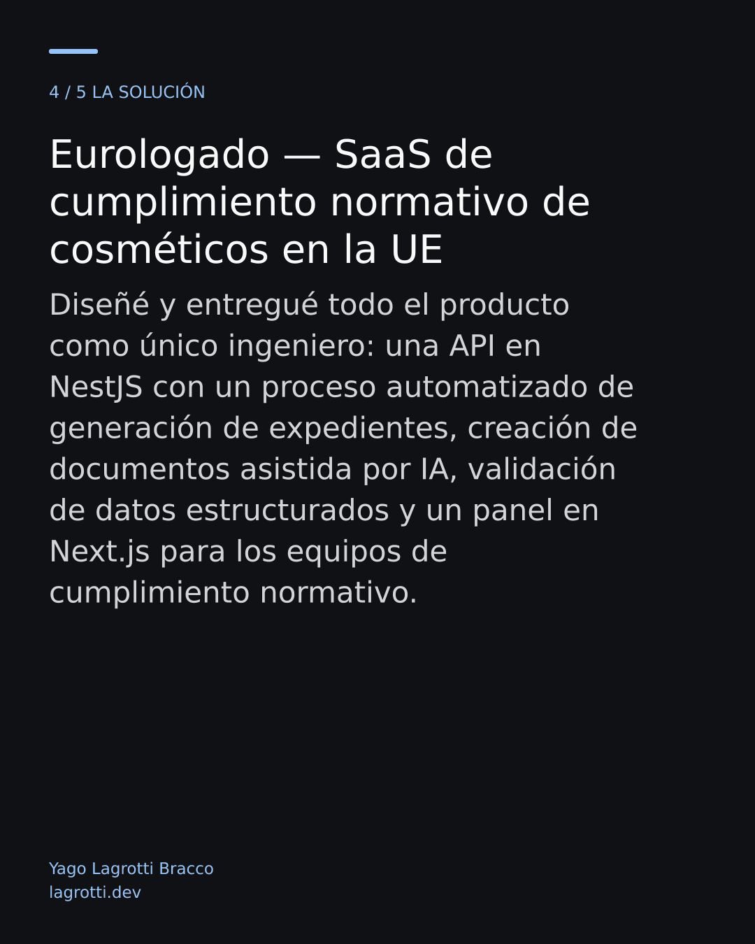Eurologado — SaaS de cumplimiento normativo de cosméticos en la UE — diapositiva 4/5
