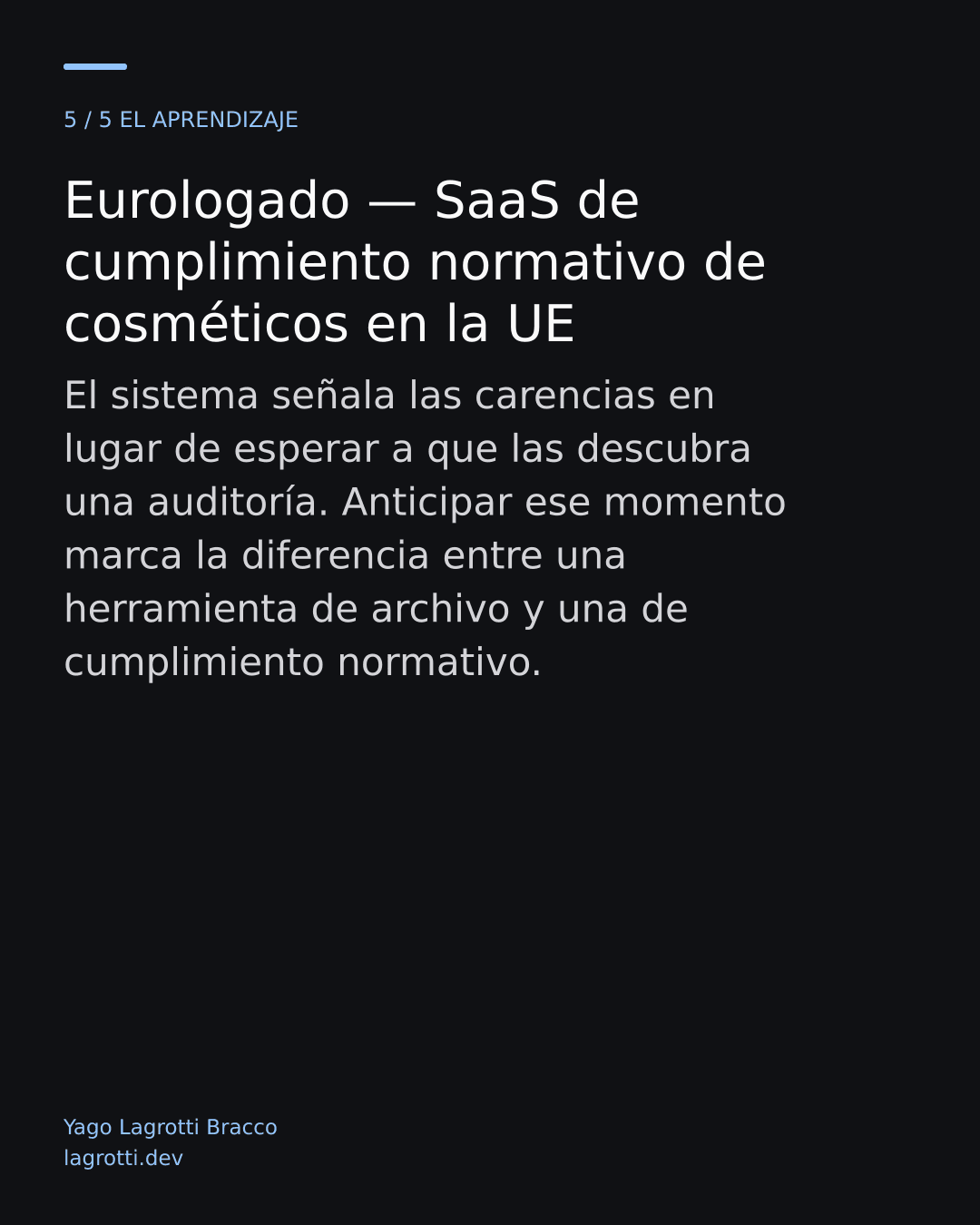 Eurologado — SaaS de cumplimiento normativo de cosméticos en la UE — diapositiva 5/5