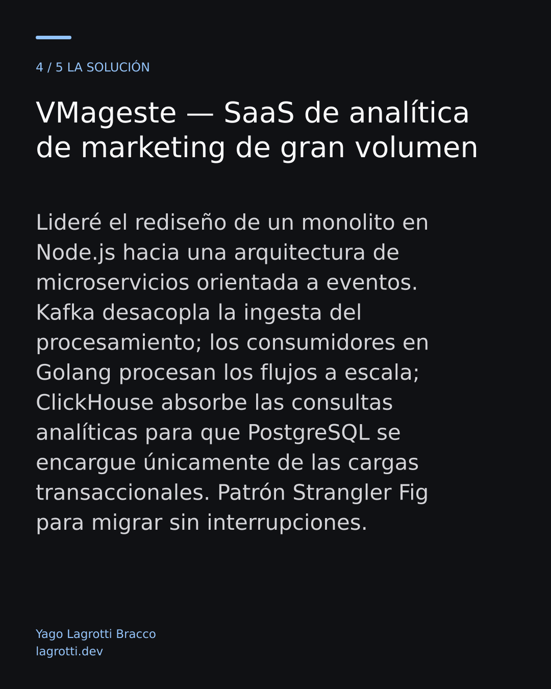 VMageste — SaaS de analítica de marketing de gran volumen — diapositiva 4/5