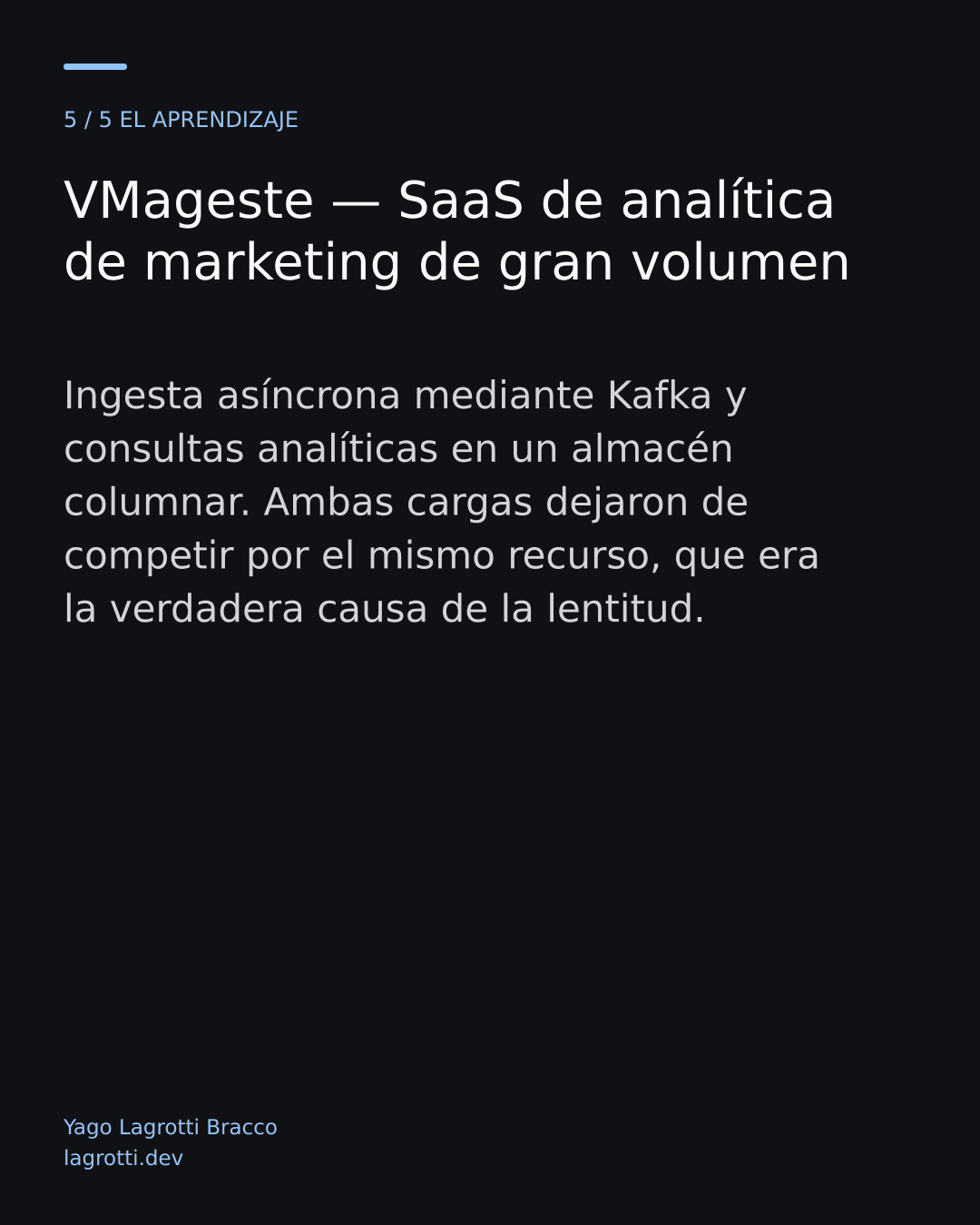 VMageste — SaaS de analítica de marketing de gran volumen — diapositiva 5/5