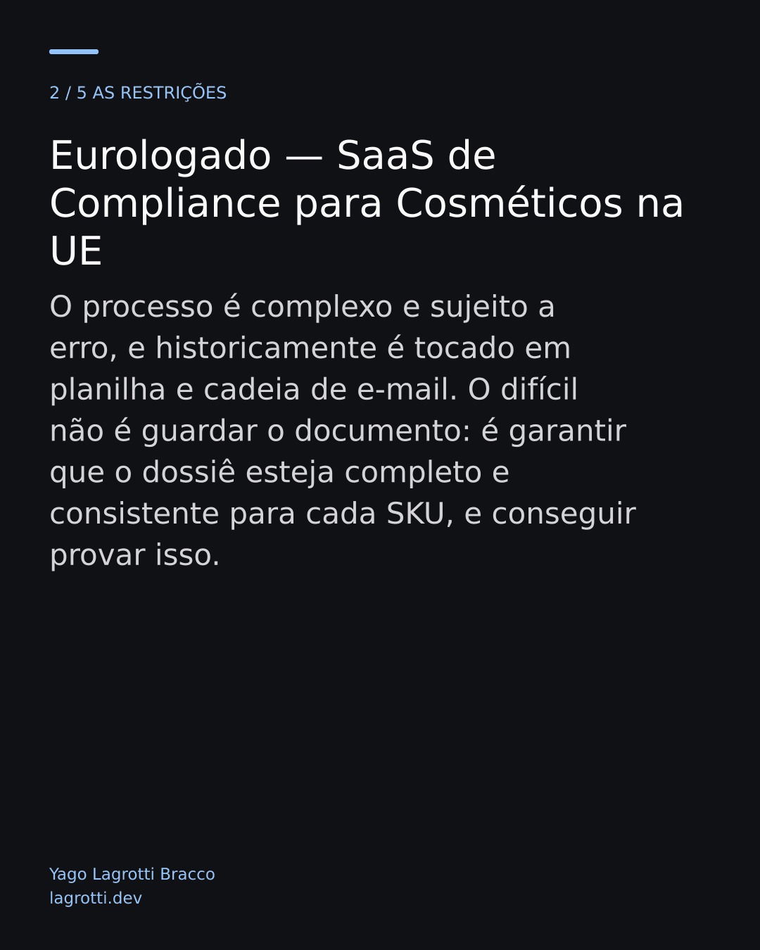 Eurologado — SaaS de Compliance para Cosméticos na UE — slide 2/5