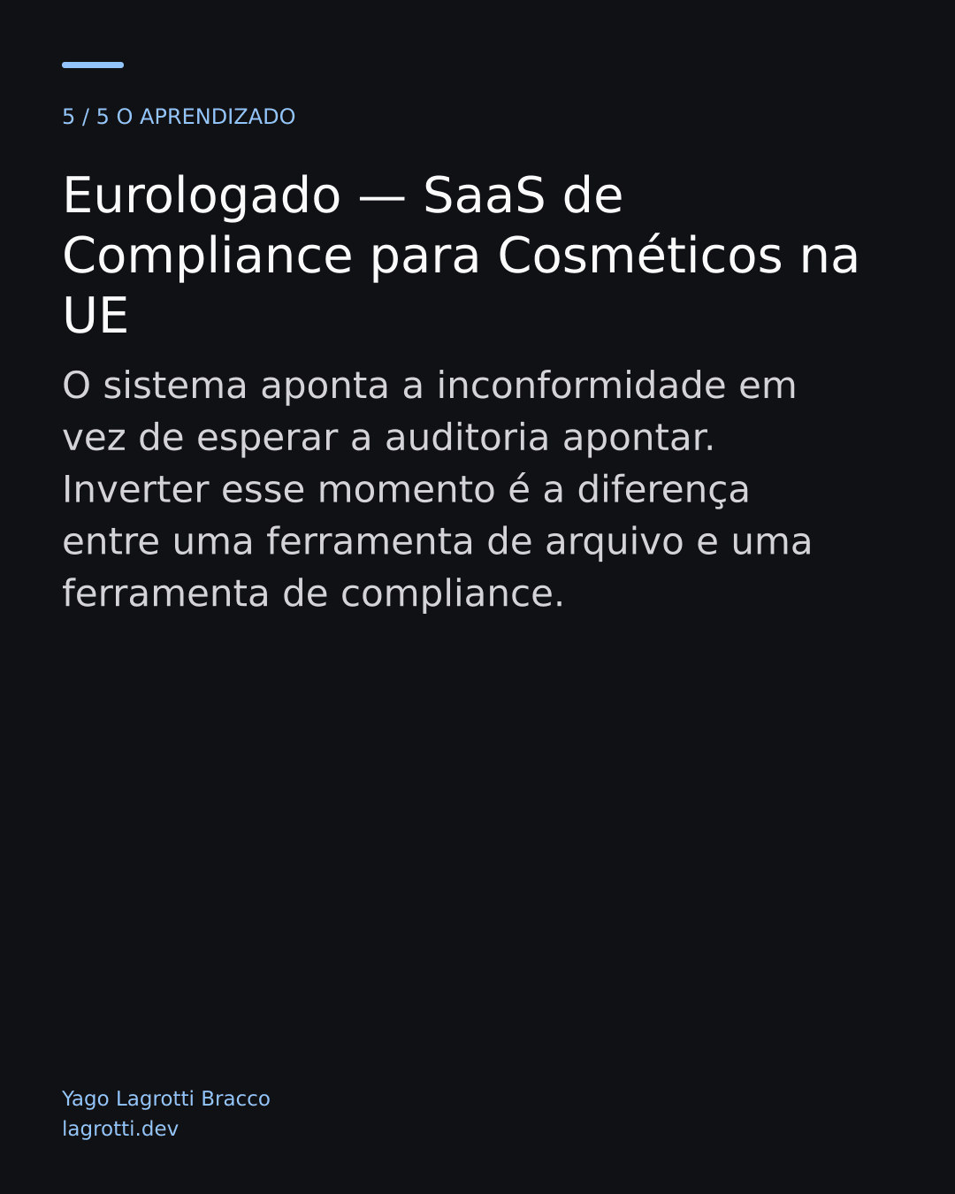 Eurologado — SaaS de Compliance para Cosméticos na UE — slide 5/5