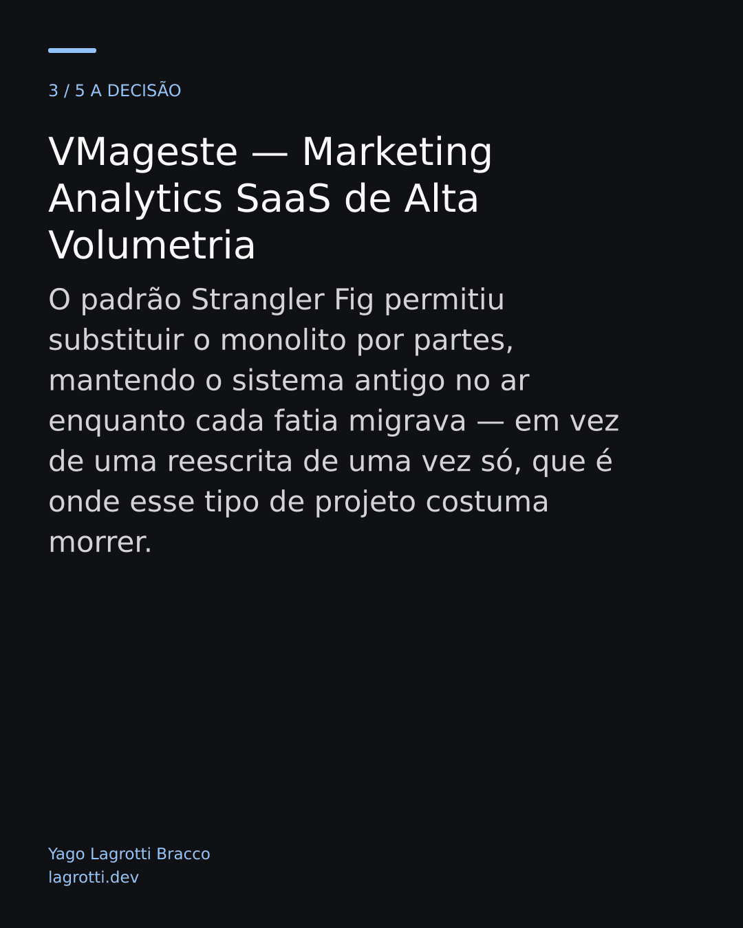 VMageste — Marketing Analytics SaaS de Alta Volumetria — slide 3/5