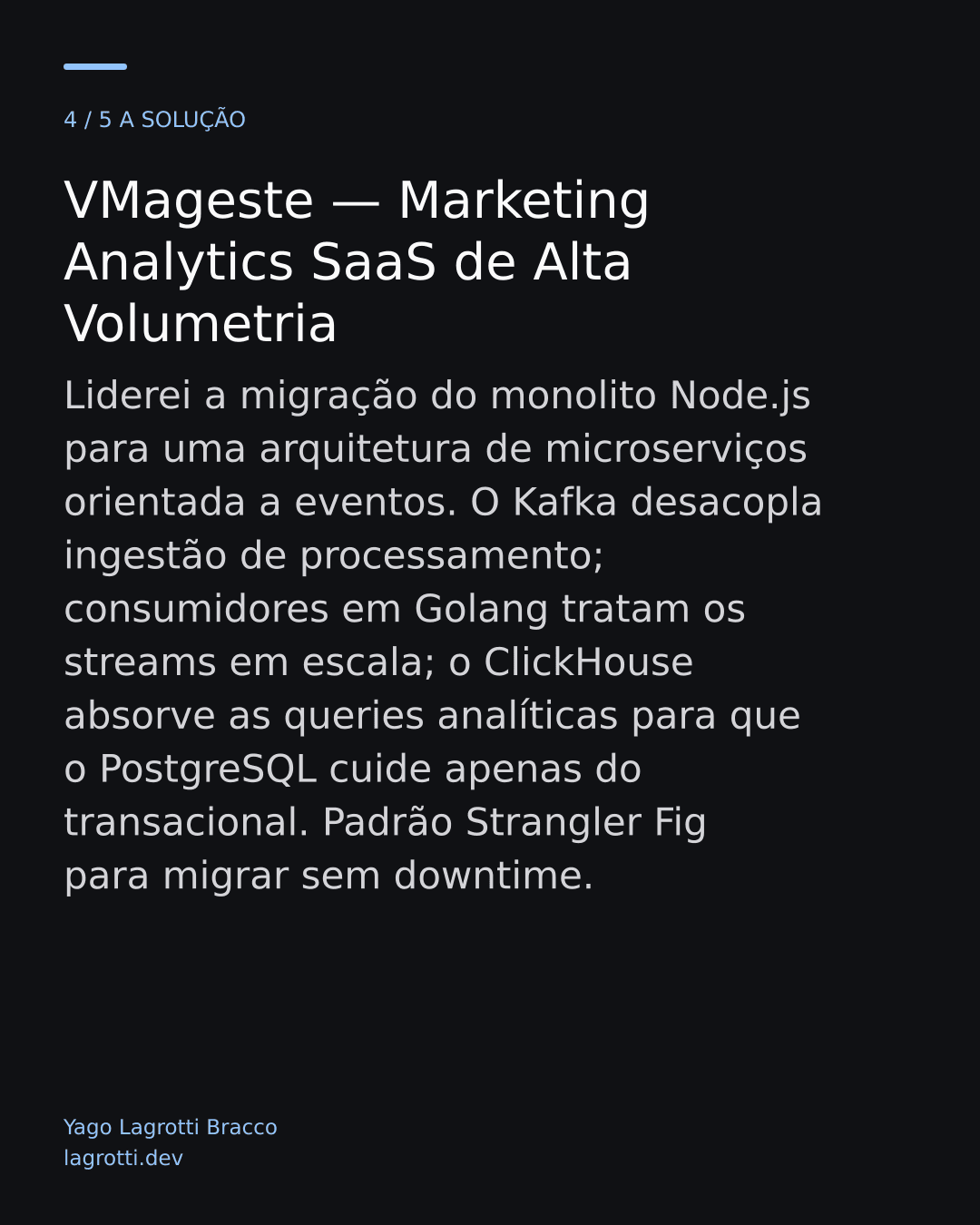 VMageste — Marketing Analytics SaaS de Alta Volumetria — slide 4/5