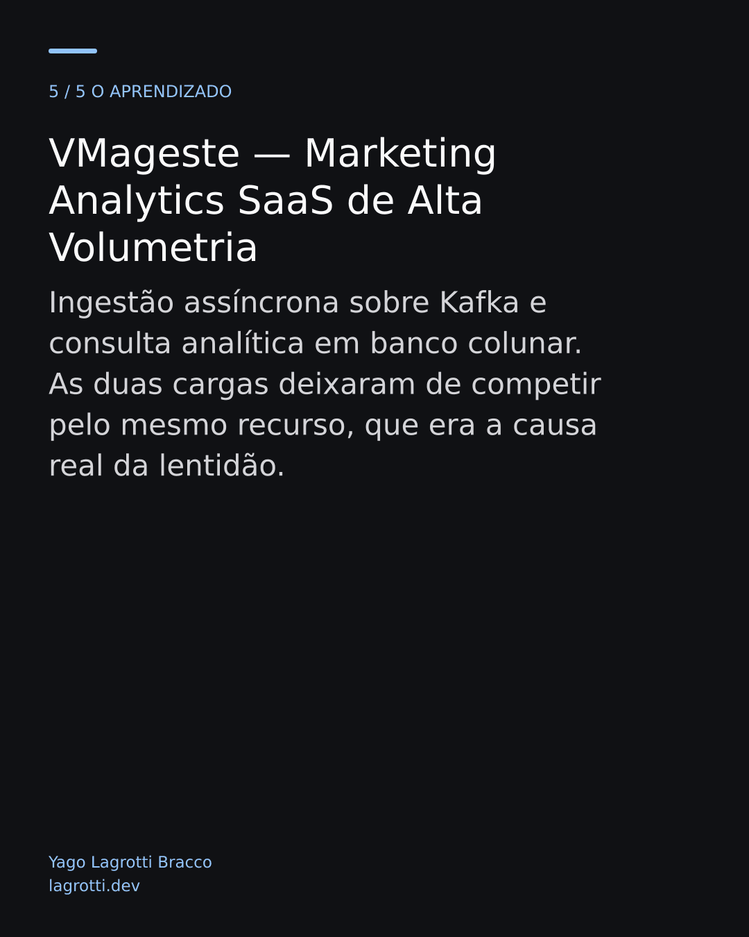 VMageste — Marketing Analytics SaaS de Alta Volumetria — slide 5/5