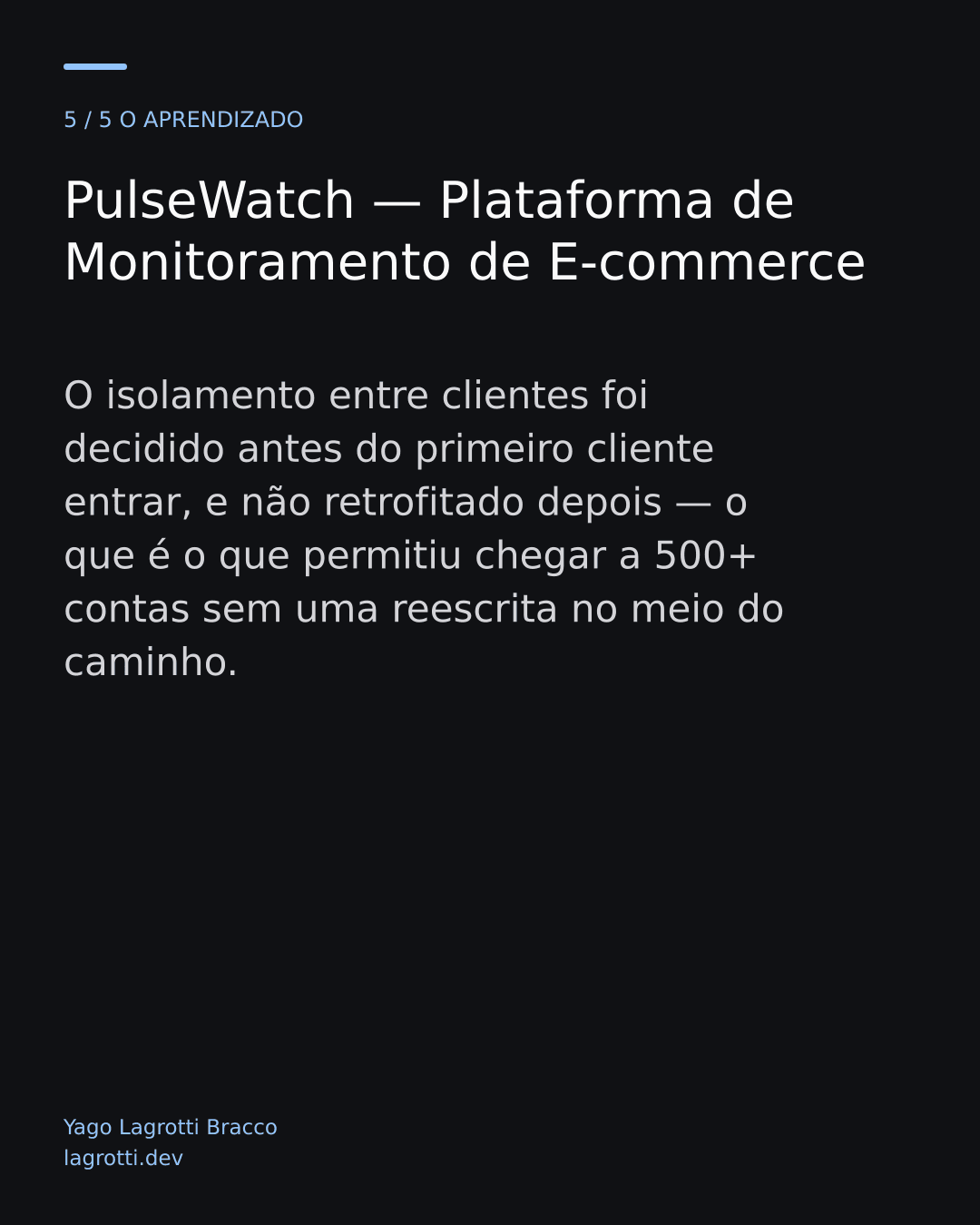 PulseWatch — Plataforma de Monitoramento de E-commerce — slide 5/5