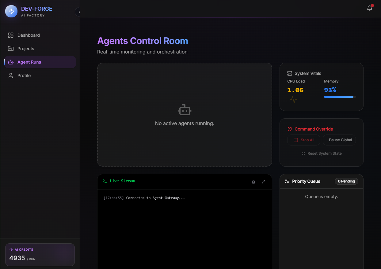 DevAgent interface used as a visual reference for agent-assisted software development